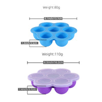 Silicone 7-Compartment Baby Food Freezer Tray with Lid, High Temperature Resistant Ice Cube Mold