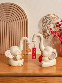 Auspicious Elephant Figurine for Living Room Home Decor, Light Luxury TV Cabinet Wine Cabinet Decoration, Housewarming Gift