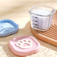 Square Bear Silicone Baby Food Bowl with Glass Lid - Portable Storage Container for Toddlers
