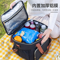 Large Capacity Insulated Cooler Bag Portable Picnic Lunch Box with Shoulder Strap