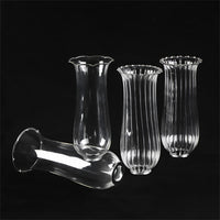 Crystal Glass Candlestick with Double Lamp Shades for Wedding and Home Decor