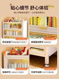 Steel Bookcase with Doors, Floor-Standing Storage Cabinet for Living Room and Kids' Room
