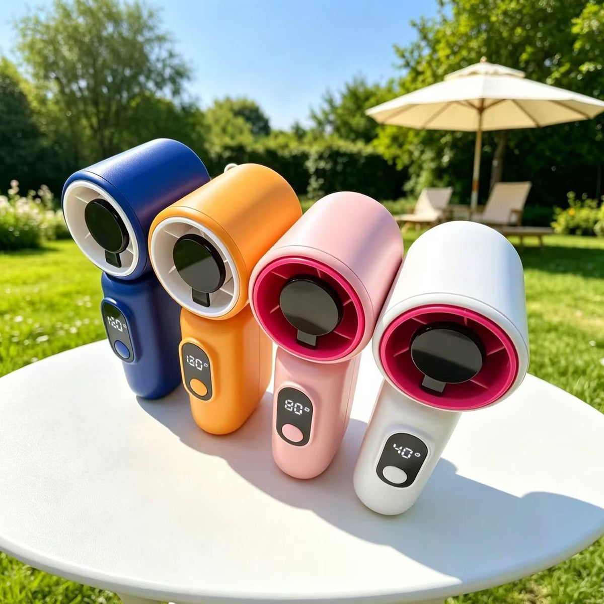 Mini 101 Handheld Turbo Fan with Digital Display, Portable USB Rechargeable for Outdoor Use