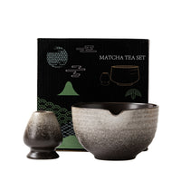 Japanese Ceramic Matcha Bowl Set with Whisk and Stand for Traditional Tea Ceremony