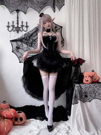 Gothic Witch Vampire Bride Halloween Costume Dress for Women