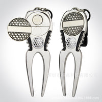 Golf Divot Repair Tool with Ball Marker, Aluminum Alloy