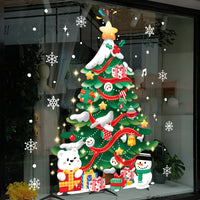 Christmas Tree Window Clings Static Stickers for Shop Window Decoration