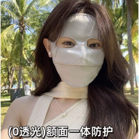 UV Protection Ice Silk Full Face Mask for Women - Panda Eye Design Sun Protection