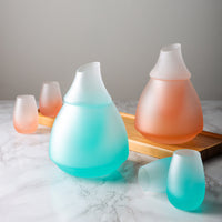 Frosted Inner Liner Ice Wine Decanter Set with Measuring Dispenser for Liquor