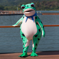 Inflatable Frog Mascot Costume for Adults and Kids, Cartoon Animal Full Body Suit for Parties and Events