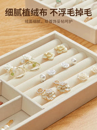 Velvet Jewelry Organizer Tray for Necklaces, Earrings, Rings - Drawer Insert & Dresser Top Storage