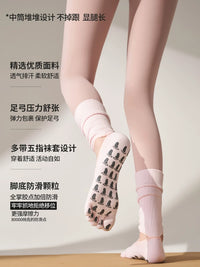 Anti-Slip Yoga Pilates Toe Socks for Women, Professional Grip Fitness Training Socks