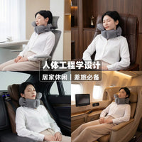Inflatable U-Shaped Travel Pillow with Multi-Point Support for Neck and Head