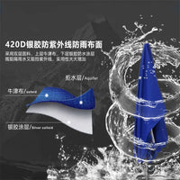 Extra Large Outdoor Square Sun Umbrella for Commercial Use, Foldable Rainproof Canopy with Thickened Fabric