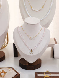 Walnut Wood Jewelry Display Stand for Necklaces, Pendants, Rings, and Bracelets