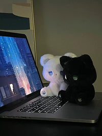 Emo Cat Plush Doll with Glasses - 15cm Cute Stuffed Animal Toy