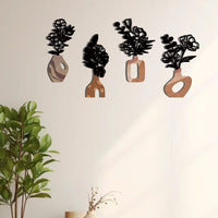 Metal Flower Wall Decor Art, Gray Toned Iron Craft for Home Decoration