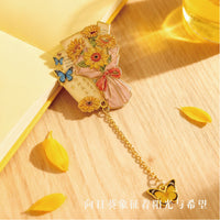 Hollow Floral Metal Bookmark Chinese Style Brass Page Clip for Students and Teachers