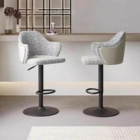 Italian Minimalist Adjustable Swivel Bar Stool with Backrest for Home, Hotel, and Bar