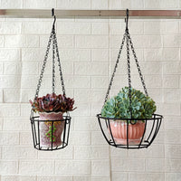Minimalist Iron Art Hanging Planter Basket for Succulents and Greenery