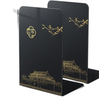 Chinese Style Metal Bookends for Desk Organization, Creative Book Holder