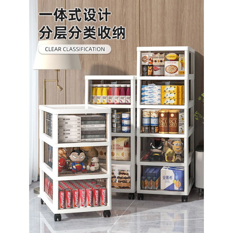 Under-Desk Storage Drawer Cabinet with Wheels, Multi-Layer Organizer for Cosmetics and Office Supplies