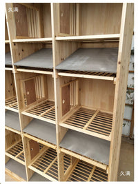 Wooden Pigeon Breeding Cage with Slanted Dropping Board and Nest Box