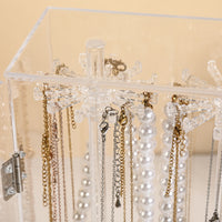 Dustproof Acrylic Jewelry Organizer with Door for Necklaces, Earrings, and Bracelets