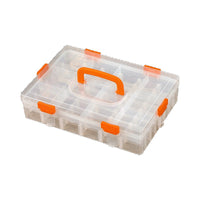 Green Forest Transparent Double-Layer Storage Box for Small Parts, Screws, Tools, and Accessories
