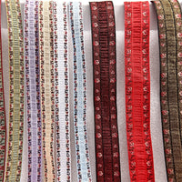 Jacquard Embroidered Polyester Ribbon Trim for Ethnic Style Clothing and Crafts