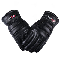 Winter Warm Touchscreen Leather Gloves for Men and Women, Thickened Fleece Lined, Anti-slip for Cycling