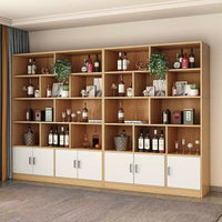 Freestanding Wine Cabinet Display Rack with Storage for Living Room, Home Bar, or Retail