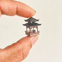 Miniature Chinese Ancient Architecture Pavilion Model for Micro Landscape Decor