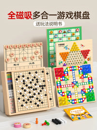 Kids Educational Board Game Set - Gobang, Flying Chess, Animal Chess, and More - Birthday Gift for Boys and Girls 6+ Years