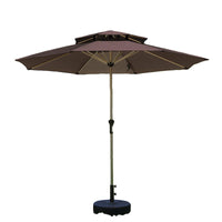 Outdoor Patio Umbrella with Crank, Double-Tiered, UV Protection, for Garden, Cafe, and Market