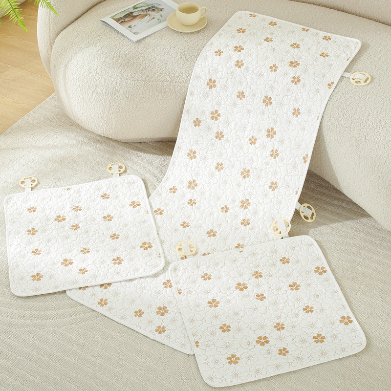 Cotton Car Seat Cushion Set Anti-Slip Embroidered Universal Fit