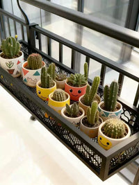 Balcony Railing Hanging Planter Rack Iron Art Plant Shelf Window Sill Flower Pot Holder