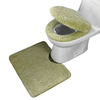 Japanese Style Plush Warm Toilet Seat Cover Set, 3-Piece Thickened U-Shaped Toilet Cushion and Lid Cover