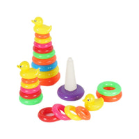 Rainbow Stacking Rings Toy Set for Babies and Toddlers, Early Education Stacking Cups with Animal Toppers