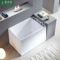 Compact Deep Soaking Bathtub for Adults and Kids, Freestanding Small Household Tub