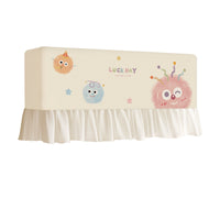 Air Conditioner Dust Cover with Wind Deflector for Wall-Mounted Units, Full Coverage, No Removal Needed During Operation