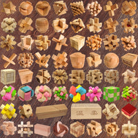 Wooden Kongming Luban Lock Puzzle for Kids and Adults, Brain Teaser Disentanglement Toy