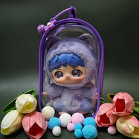 PVC Dustproof Storage Bag for 15cm Cotton Dolls, Thickened Portable Carrier for Outings