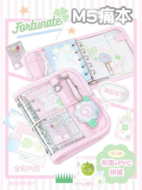 RosyPosy M5 Mini Faux Leather Journal with Ribbon - Portable Diary Notebook for Girls