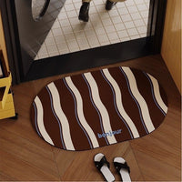 Vintage Chocolate Bathroom Mat Super Absorbent Quick Dry Non-Slip Diatomaceous Earth Rug