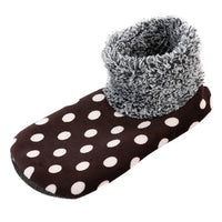 Women's Fleece-Lined Non-Slip Indoor Floor Socks with Soft Sole, Warm Winter High-Tube Polka Dot Home Wear