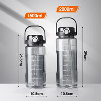 Large Capacity 2L Water Bottle with Handle, Leakproof Tritan Sports Water Jug for Gym, Outdoor, and Travel