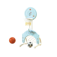 Cartoon Rocket Basketball Hoop Set for Kids - Indoor Shooting Game with Soccer Goal - 2-in-1 Small Home Entertainment Toy