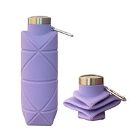 Outdoor Collapsible Silicone Water Bottle, Food-Grade Portable Diamond-Patterned Sports Bottle