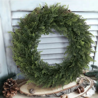 Artificial Cedar Wreath for Front Door & All-Season Home Decor